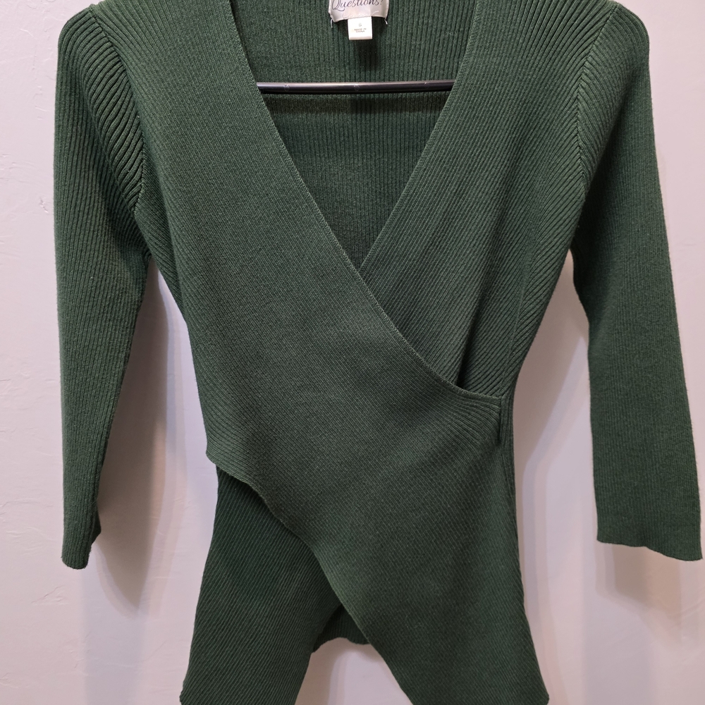 Green Wrap Sweater
